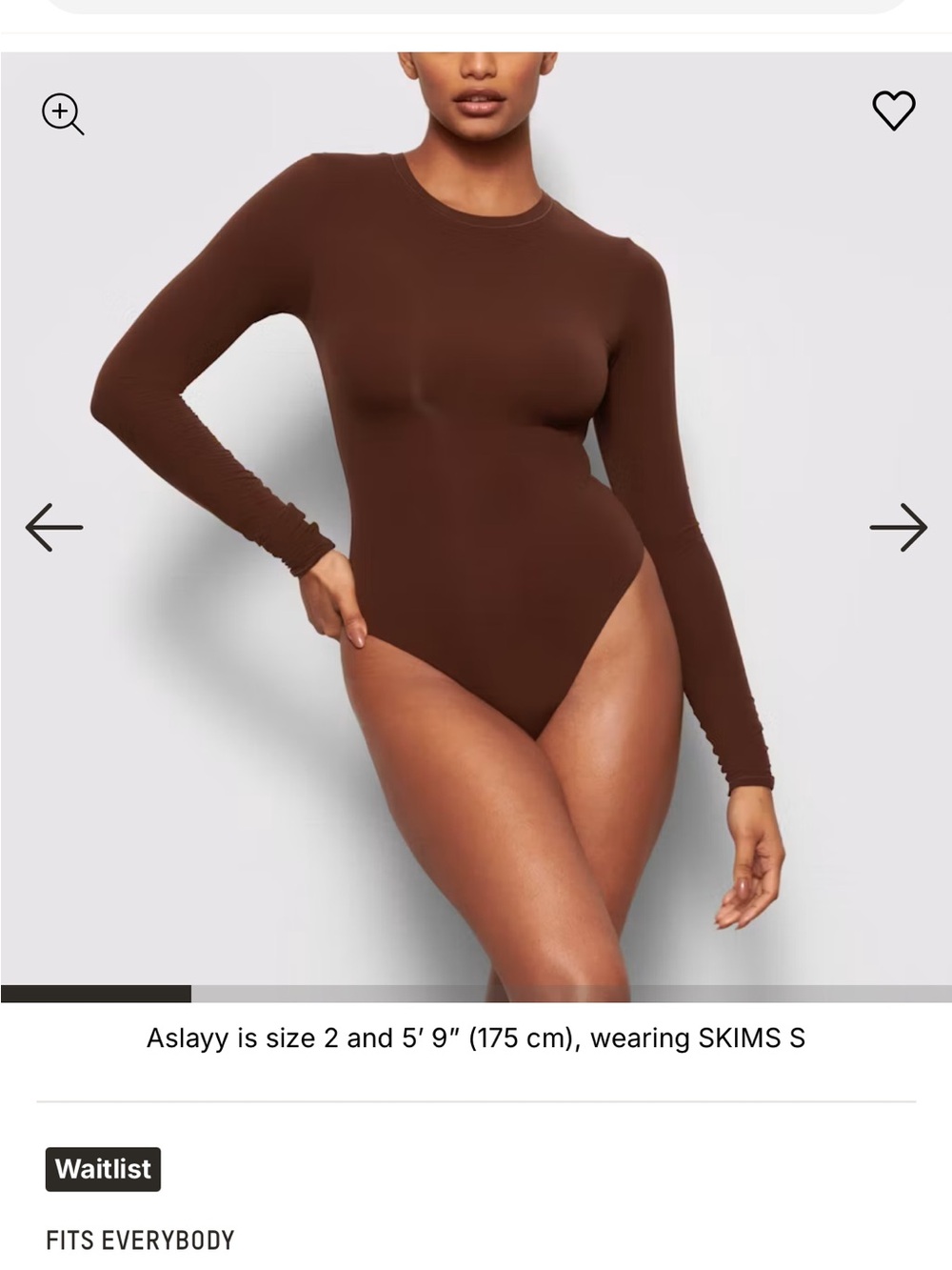 Skims Long Sleeve Crew Neck Bodysuit